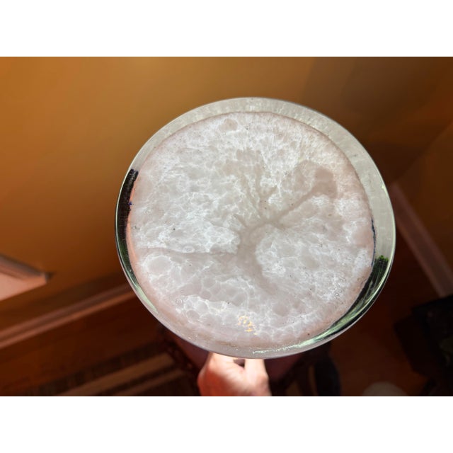 This 17.7” floor vase is an amazing piece! The cased glass eye pop-art pattern is beautiful. Hand blown and flawless. This...