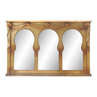 Midcentury Italian Triple Landscape Mirror For Sale