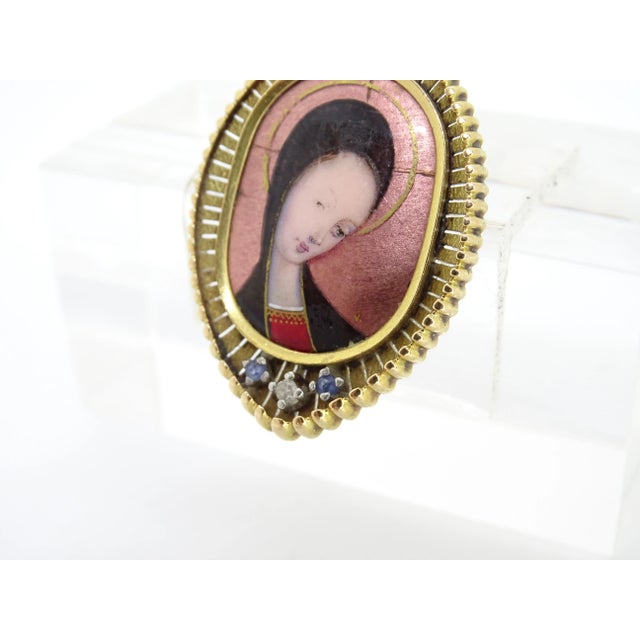 Vintage French 18k Gold and Enamel Pendant, 1900 For Sale - Image 10 of 18