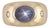 14k Yellow Gold Gia Certified Natural Star Sapphire & Diamond Three-Stone Ring, Size 6.5 For Sale