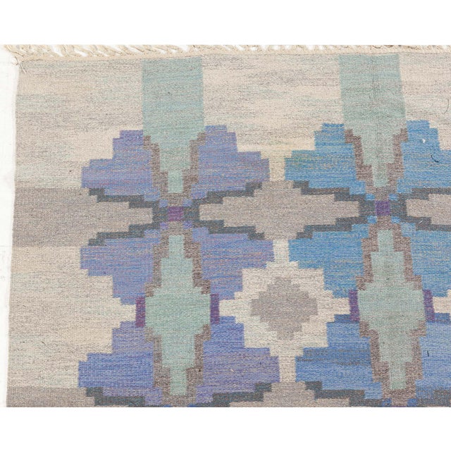Mid 20th Century Doris Leslie Blau Vintage Swedish Flat Woven Rug by Judith Johansson For Sale - Image 5 of 11