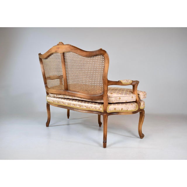 1980's French Louis XV Style Cane Settee, Italy For Sale - Image 9 of 13