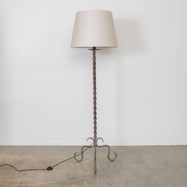 1940s French Iron Leaf Floor Lamp For Sale - Image 4 of 13