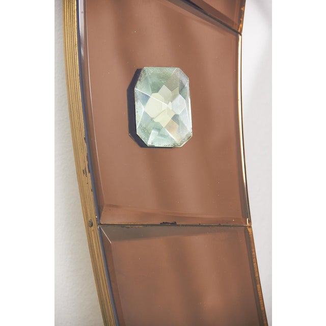 Metal Mirror with Diamond Gems from Cristal Art, 1960s For Sale - Image 7 of 14