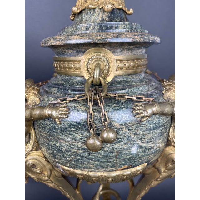 A Pair of Large 19th Century French Ormolu Mounted Obsidian Urns For Sale - Image 10 of 10