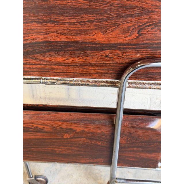 Rosewood Folding Bar Cart German Mid-Century Modern For Sale - Image 10 of 13