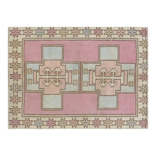 Vintage Turkish Anatolian Hand Knotted Wool Rug, 2'9''x3'10'' For Sale