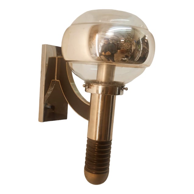 Chrome and Glass Wall Light from Sciolari For Sale