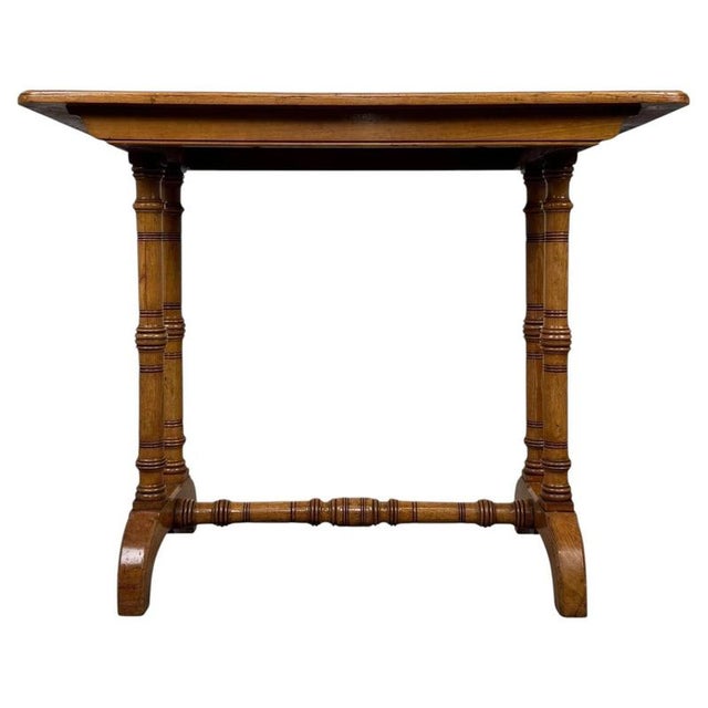 2000 - 2009 19th Century Antique English Oak Side Table For Sale - Image 5 of 10