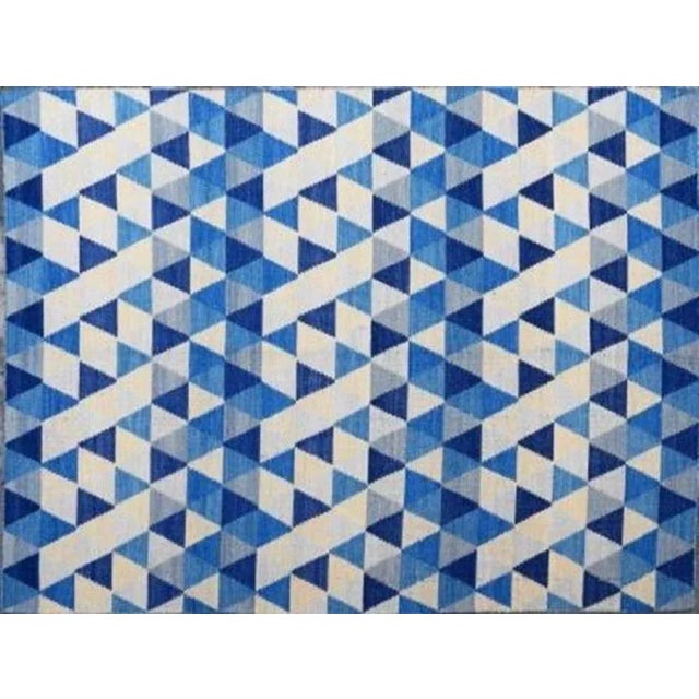 Handwoven European Style Flat Kilim Rug For Sale - Image 4 of 5