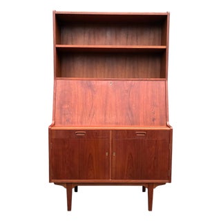 Vintage Mid Century Danish Modern Teak Bookcase/Secretary Desk by Hp Hansen For Sale