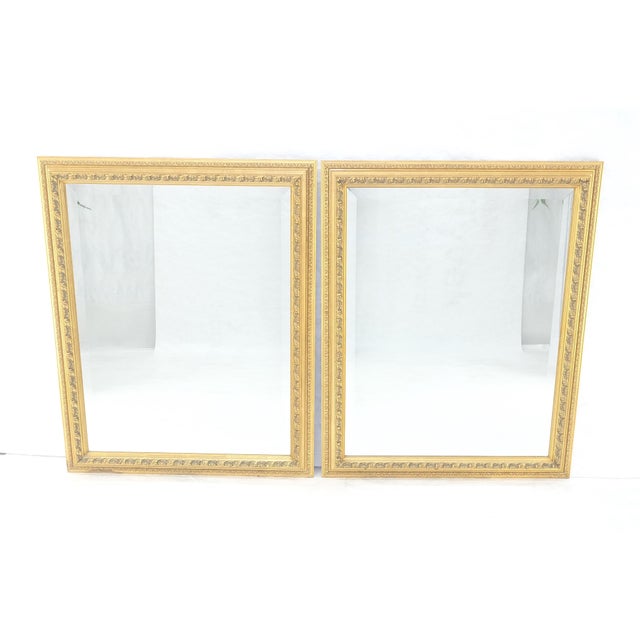 Pair of 35x43 Rectangle gold Gilt Frames Wall Mirrors Mint