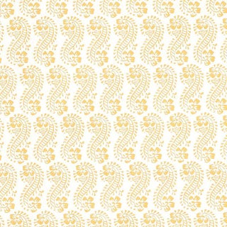 Schumacher X Molly Mahon Lani Fabric in Gold For Sale