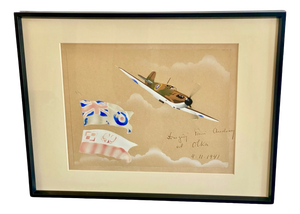 Olek, RAF Fighter Aircraft with Polish Dedication, 1941, Gouache & Watercolor on Paper
