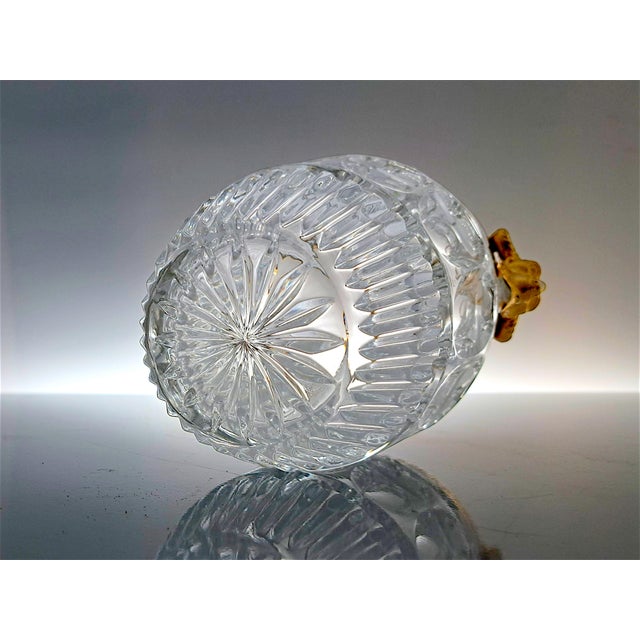 Mid-Century Modern Crystal and Brass Ice Bucket with Aries Decoration, 1970s For Sale - Image 3 of 9
