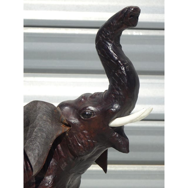 Animal Skin Asian Leather Elephant Figurine, 1960s For Sale - Image 7 of 15