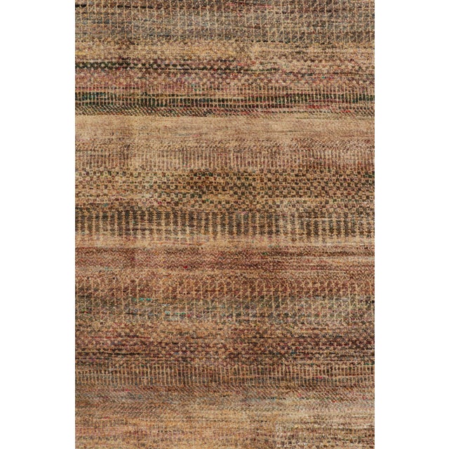 Rug & Kilim’s Modern Textural Rug in Beige and Purple With Polychrome Striae For Sale In New York - Image 6 of 7