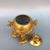 1980s Gilded Bronze Lion Incense Burner, Foo Dog Finial & Carved Relief Lions, Chinoiserie Lidded Censer With Matching Stand For Sale - Image 5 of 9