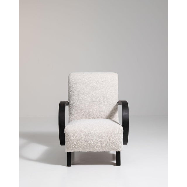 Mid 20th Century France Cream Wood Armchair For Sale - Image 10 of 11