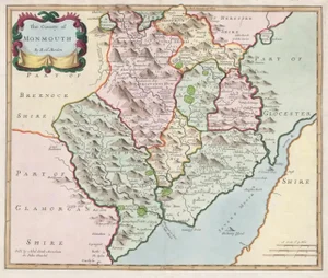 1695 Map of Monmouth County Wales
