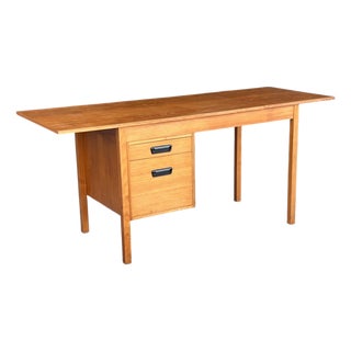 Vintage Mid-Century Modern Expandable Drop-Leaf Teak Writing Desk For Sale