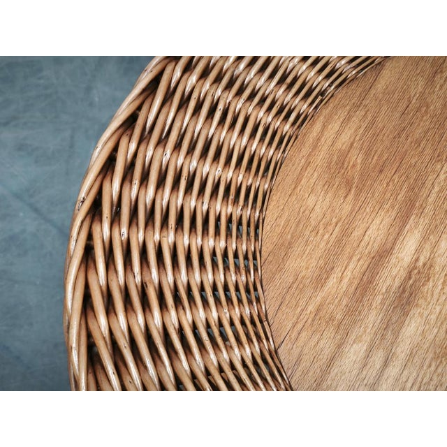 Wood Rattan and Beech Side Table from Jan Kalous, Czechoslovakia, 1970s For Sale - Image 7 of 10