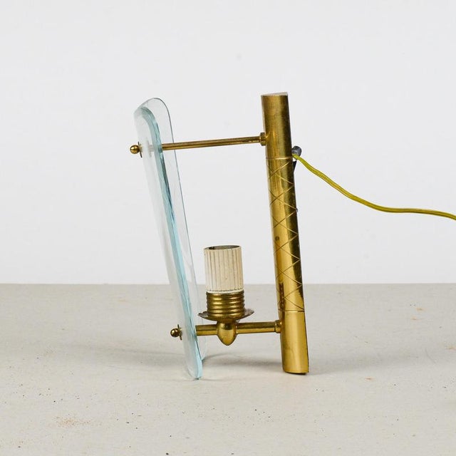Mid-Century Modern Brass and Glass Wall Light, 1960 For Sale - Image 3 of 9