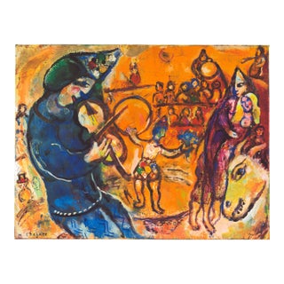 1965 Lithograph by Marc Chagall "Le Clown Musicien" For Sale