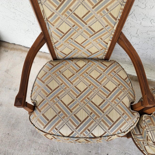 French Louis XVI High Back Accent Dining Chairs Pair For Sale - Image 15 of 18