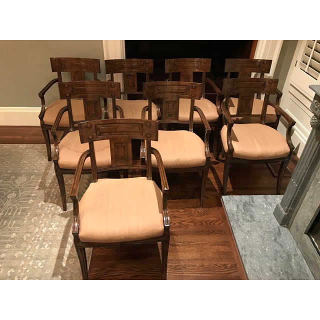 Michael Taylor Dining Arm Chairs Set of 8 Chairish