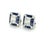 Mid 20th Century 4.34 Carat Radiant Cut Diamond and Sapphire Stud Earrings, Pair For Sale In Chicago - Image 6 of 9