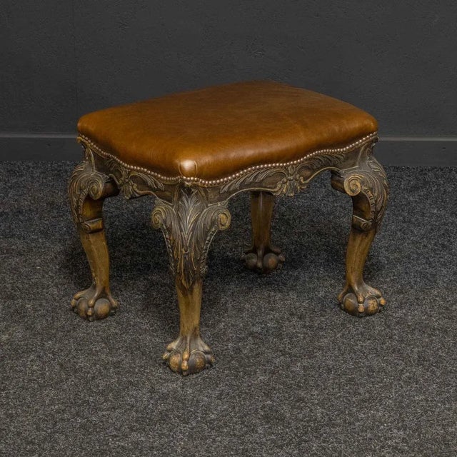 Chippendale Style Stool, 1920s For Sale - Image 12 of 13