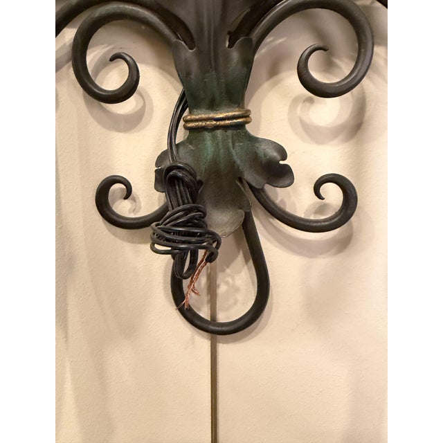 Metal 19th Century Iron Two-Arm Sconces, Circa 1890 For Sale - Image 7 of 12