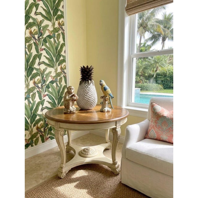 Ceramic Vintage Italian Ceramic Pineapple Vase | Mid-Century Majolica Style Table Vessel For Sale - Image 7 of 12