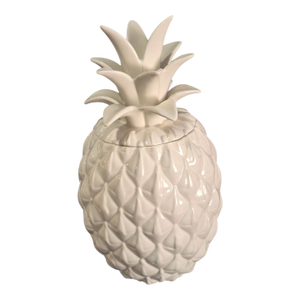 Lenox Wicker Creek White Ceramic Pineapple Canister Cookie Jar