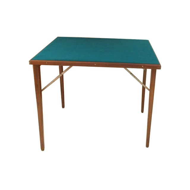 Vintage Mid-Century Modern Wood Lightweight Foldable Poker/Game Table For Sale - Image 13 of 13