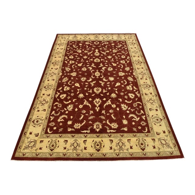 Ziegler Rug 10'1'' X 13'11'' Red Wool Traditional Hand-Knotted Oriental Carpet For Sale