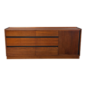 1960s Refinished Dillingham Esprit Walnut Dresser