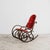 Wood Vintage Bentwood and Red Velvet Rocking Chair, 1950s For Sale - Image 7 of 10