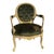 Victorian Style Green Velvet French Style Arm Chair/Settee For Sale