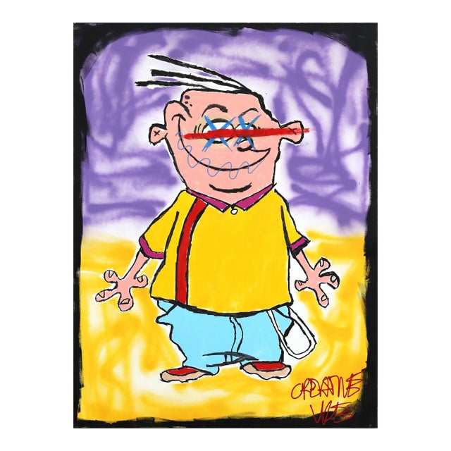 Eddy - Pop Art Character Inspired Painting on Canvas by Original Artwork Randy Morales For Sale