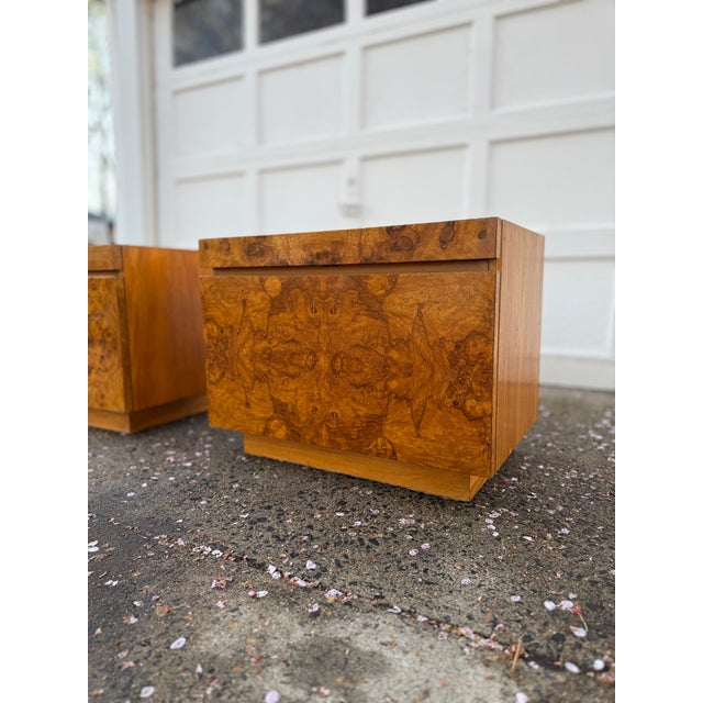 1970s 1970s Mid-Century Burl Wood Nightstands by Lane - A Pair For Sale - Image 5 of 12