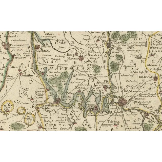 Historical Map of the Margraviate and Electorate of Brandenburg by Chevalier de Beaurain - Circa 1750 This impressive...