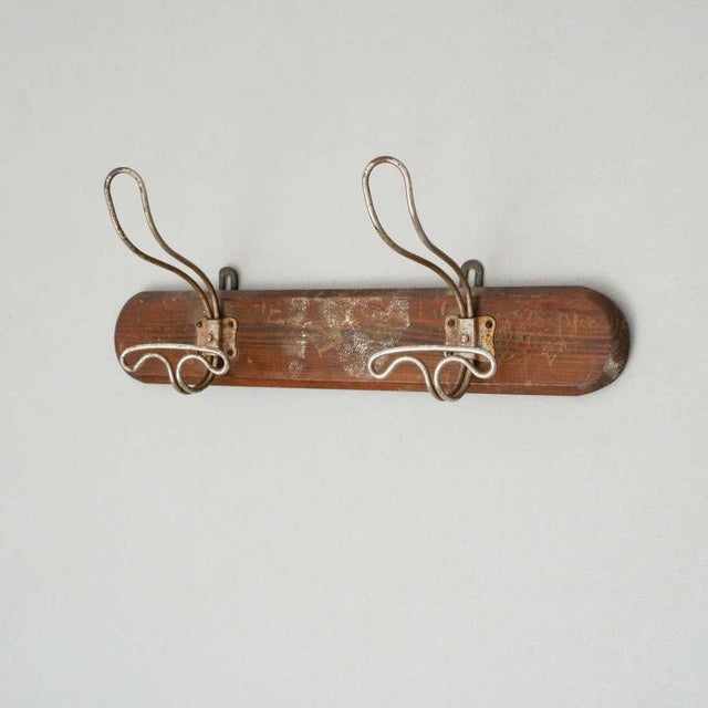 Wood and Metal Coat Rack, 1940s For Sale - Image 4 of 11