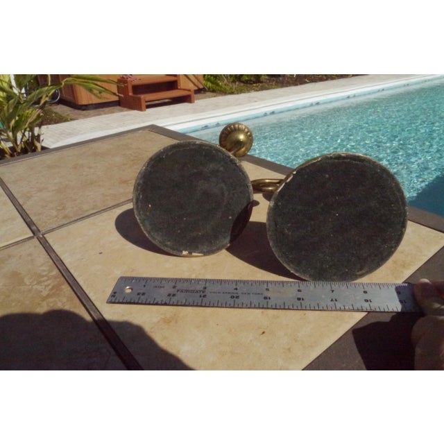 Brass Late 20th Century Brass Ribbed, Rope Edge Cantilevered Swivel Swing Arm Scroll Stem Candlestick Holders- Set of 2 For Sale - Image 8 of 12