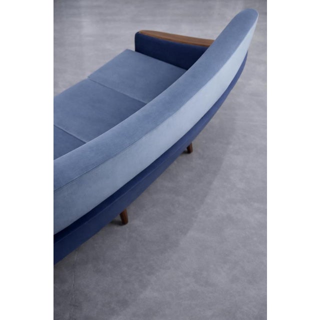 Mid-Century Scandinavian Modern Blue Velvet Living Room Set from Holm Fabriker AB, 1960s, Set of 2 For Sale - Image 17 of 18