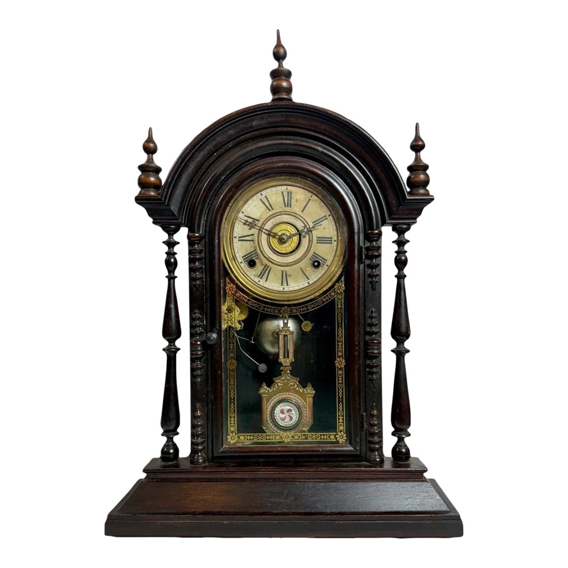 Antique American Welch Spring & Co 8 Day Parepa Mantle Clock | Chairish