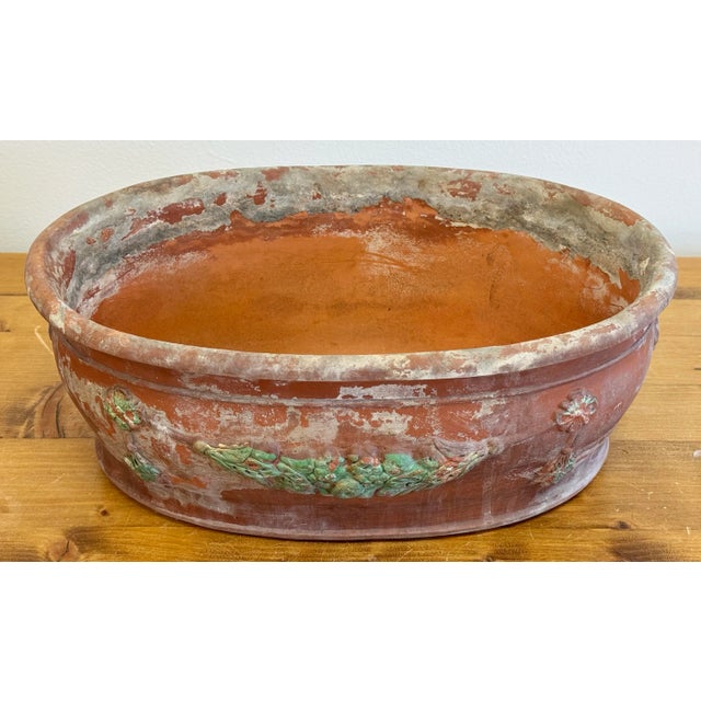 Traditional Vintage Italian Terra Cotta Planter For Sale - Image 3 of 9