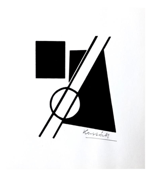 Lajos Kassák, Construction, 1987, Linocut, Paper