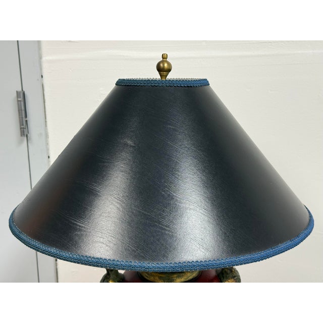 Late 20th Century Neoclassical Gilt Patina Red Urn Table Lamp, Late 20th Century For Sale - Image 5 of 12